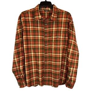 Royal Robbins Men's Burnt Orange Plaid Button Soft Flannel Shirt Size XL NWOT